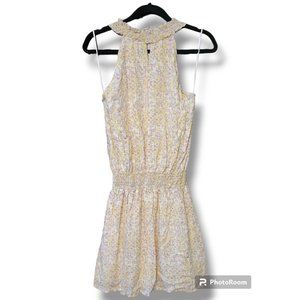 🌼HP🌼 Fate Sleeveless High Neck Smocked Cream/Pastel Diamond Mini Dress - S